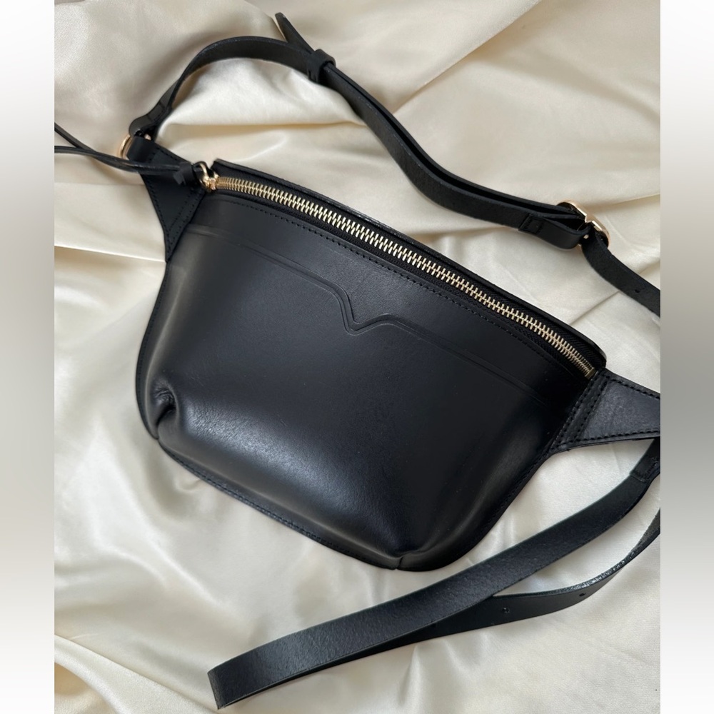 KAKAVY The Sling Waist Bag Fanny Pack Full Grain Leather Black BRAND NEW Unisex